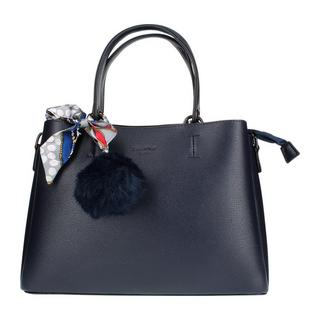 Gallantry  Borsa con foulard e pompon blu 