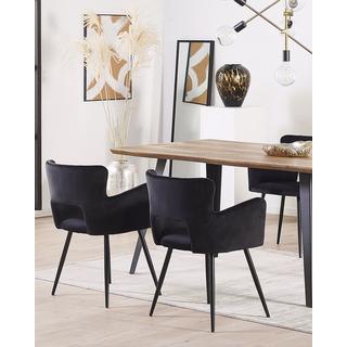 Beliani Lot de 2 chaises en Velours Moderne SANILAC  