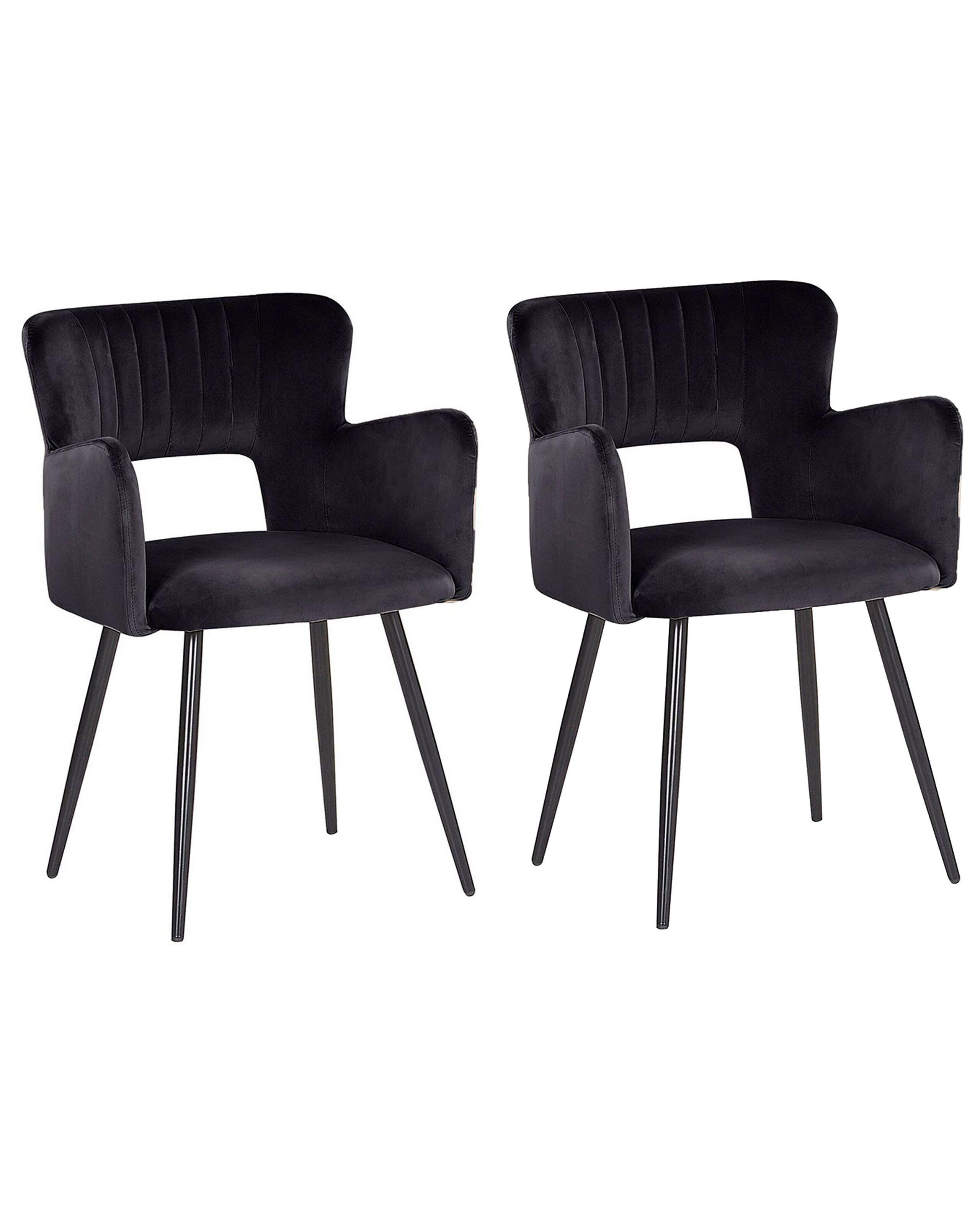 Beliani Lot de 2 chaises en Velours Moderne SANILAC  