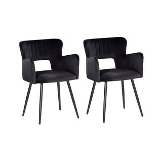 Beliani Lot de 2 chaises en Velours Moderne SANILAC  