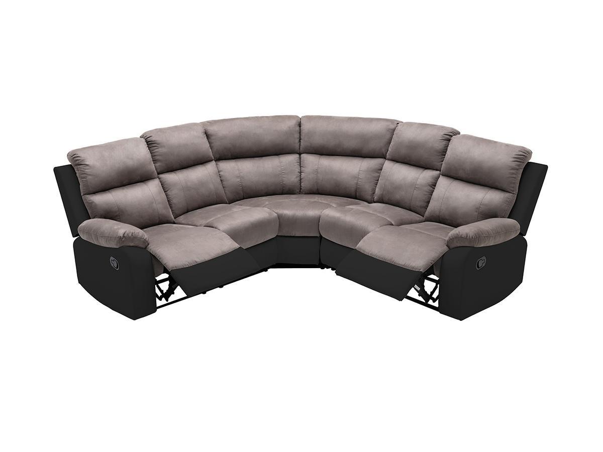 Vente-unique Relaxsofa Ecksofa Microfaser Kunstleder TOLZANO  