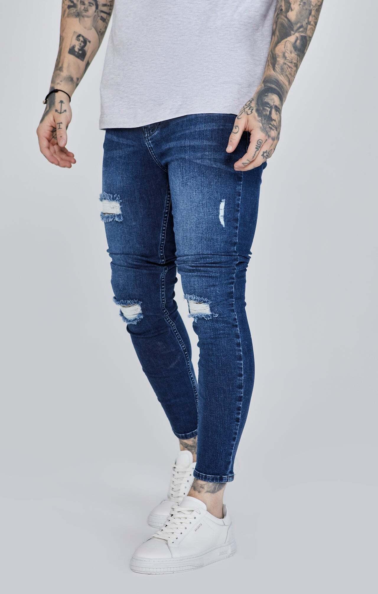 Image of Jeans Distressed Skinny Jeans Unisex Blau Denim 32