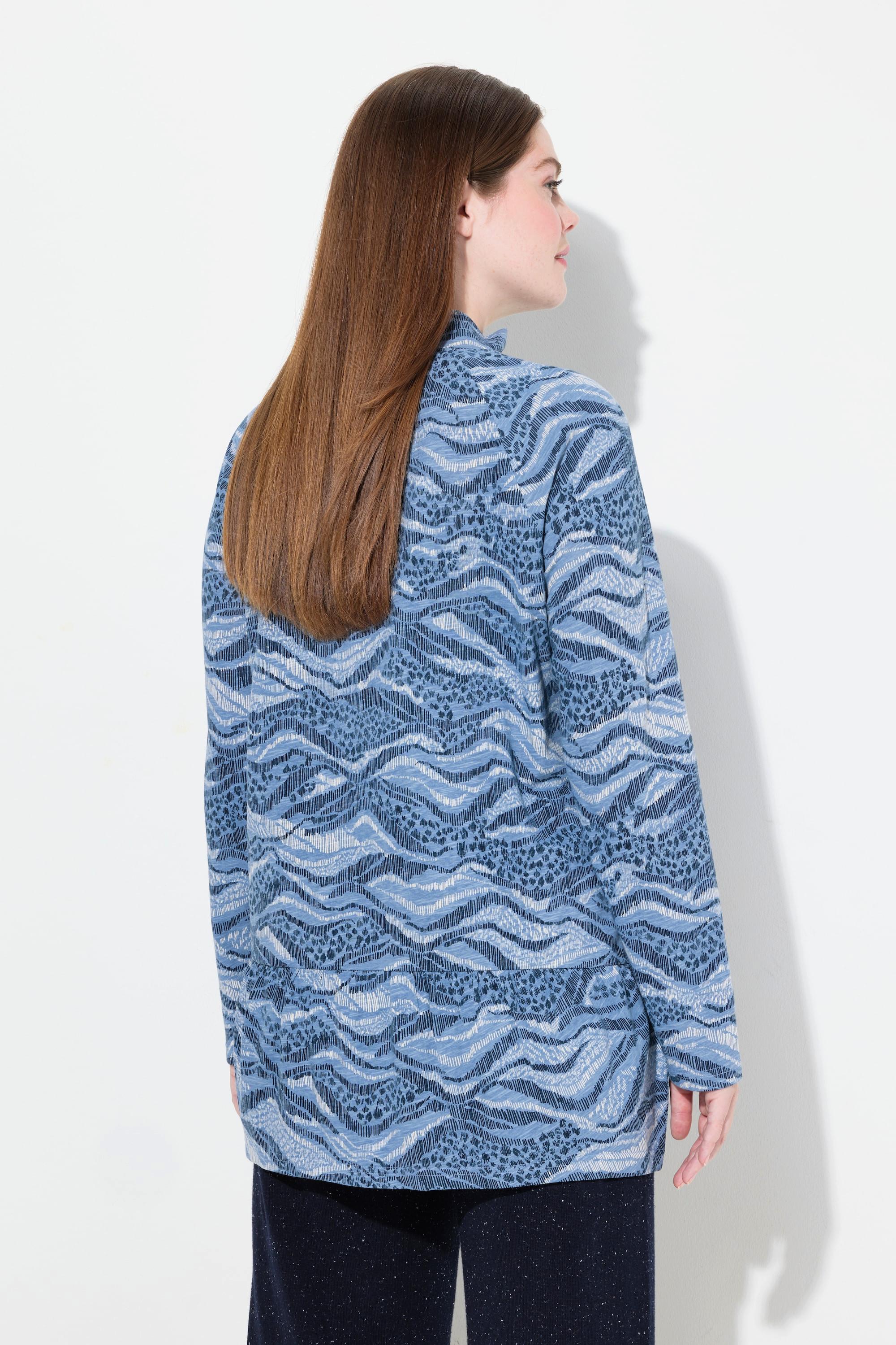 Ulla Popken Maglia lunga A-Line Maniche Lunghe Collo Alto  