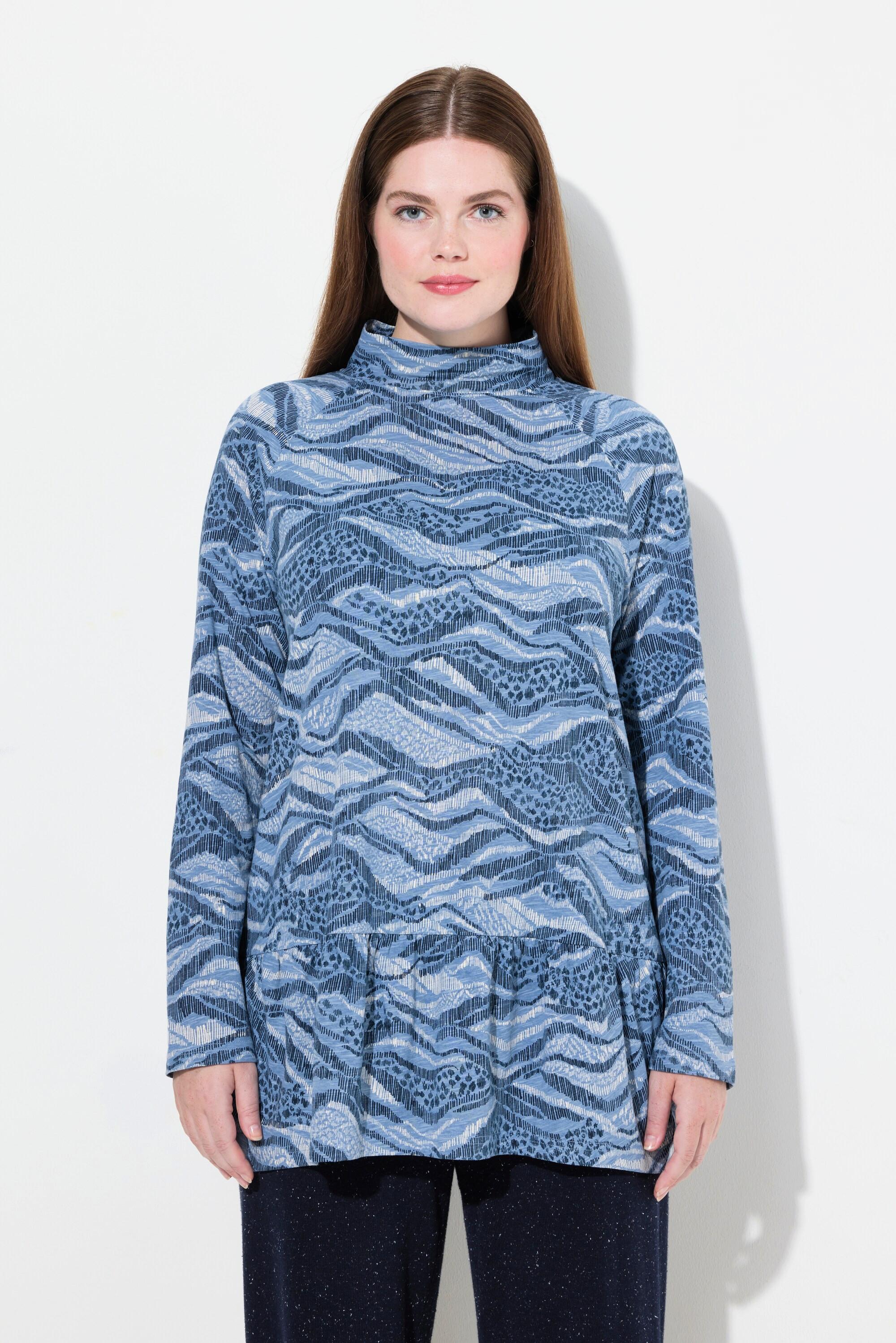 Ulla Popken Maglia lunga A-Line Maniche Lunghe Collo Alto  