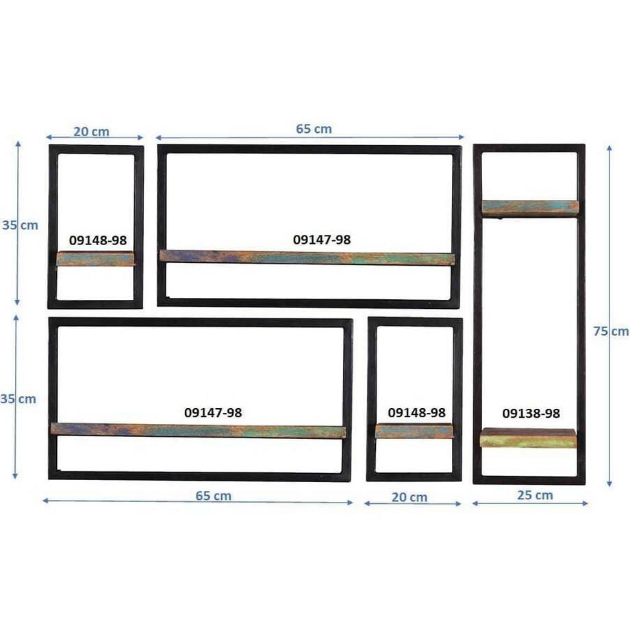mutoni Wandregal River bunt 120x25x75 (5-tlg)  