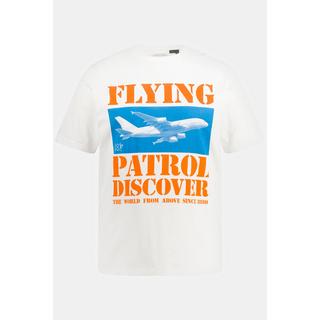 JP1880  T-shirt a mezze maniche con stampa "Flying Patrol" e scollo a girocollo 