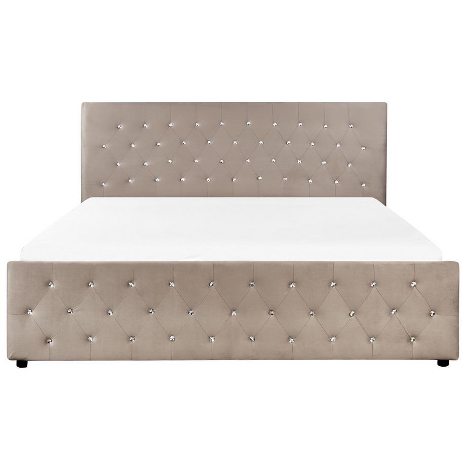 Beliani Letto contenitore en Velluto Glamour AMIENS  