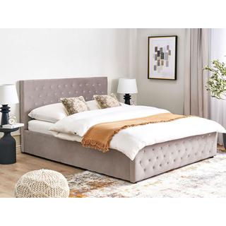 Beliani Letto a doghe en Velluto Glamour AMIENS  