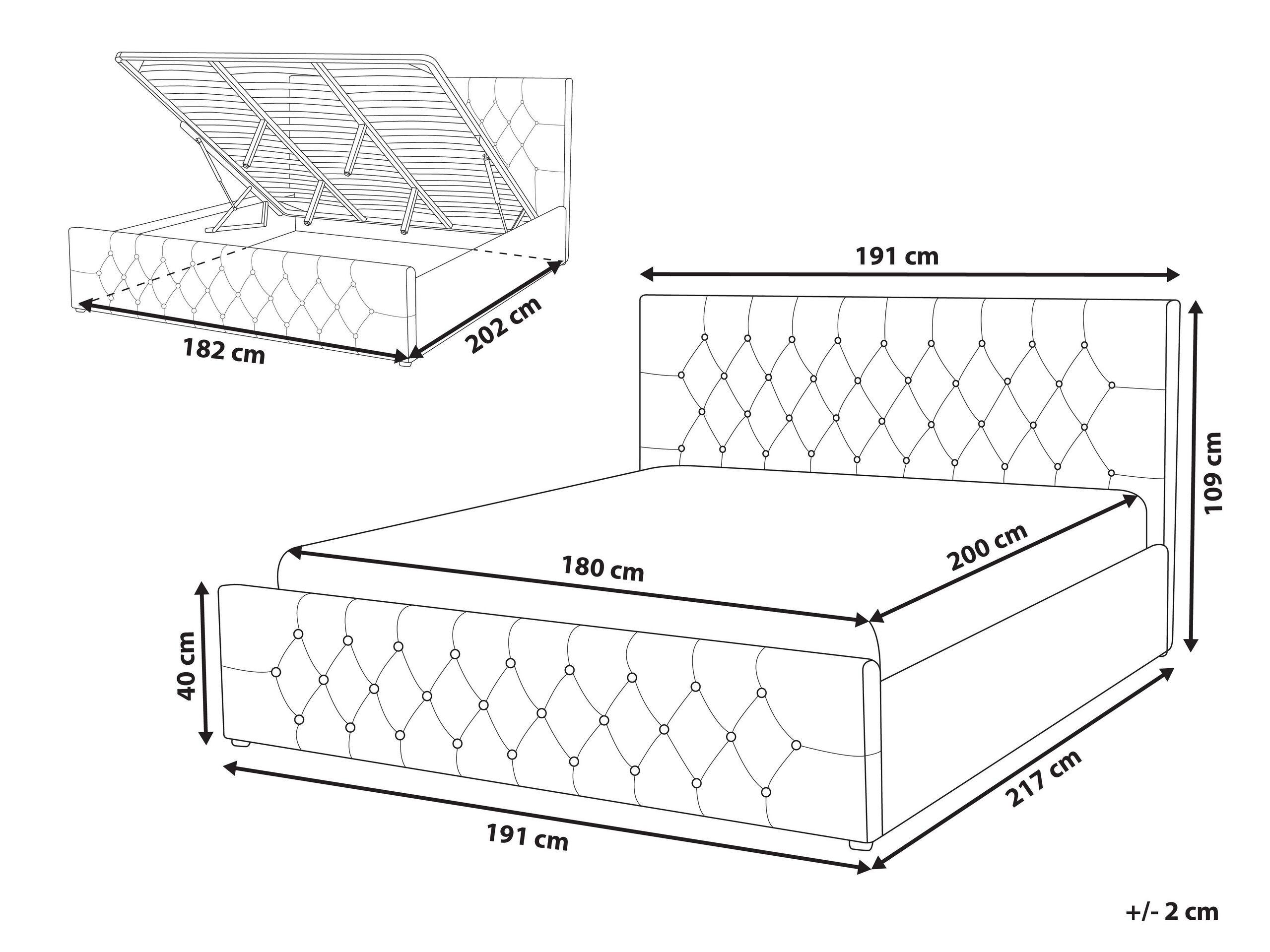 Beliani Letto a doghe en Velluto Glamour AMIENS  