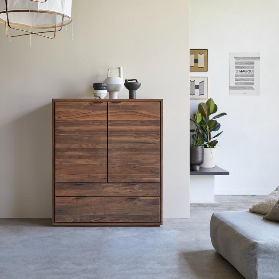 Tikamoon Armoire en noyer massif Senson  