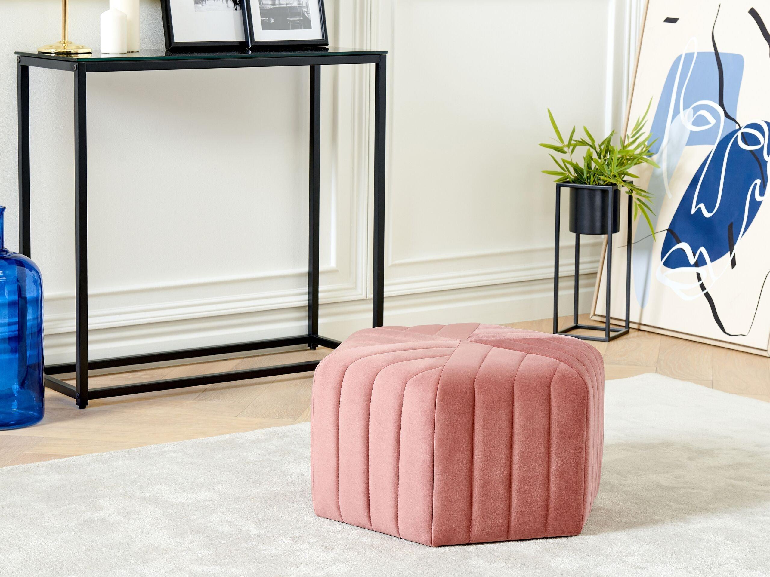 Beliani Pouf aus Samtstoff Glamourös MURIETTA  