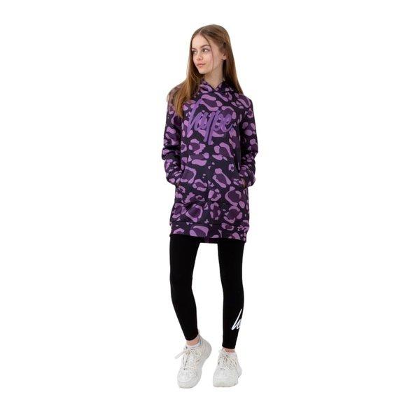 Image of Leopard Kapuzenpullover, Lang Mädchen Lila 104