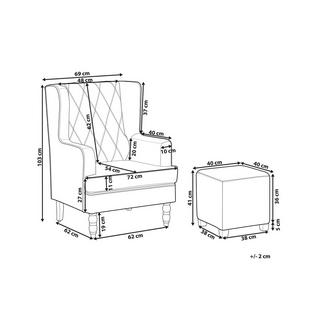 Beliani Sessel aus Samtstoff Retro SANDSET  