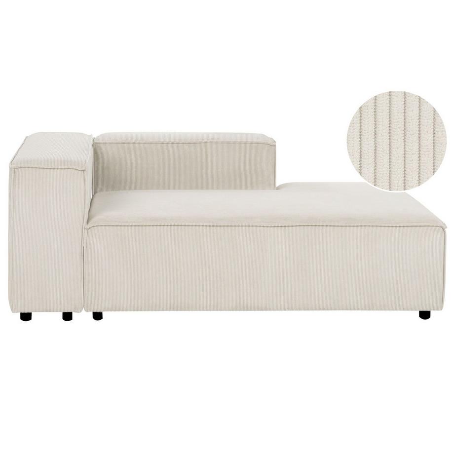 Beliani Chaise longue côté gauche en Velours côtelé Moderne ARDAL  