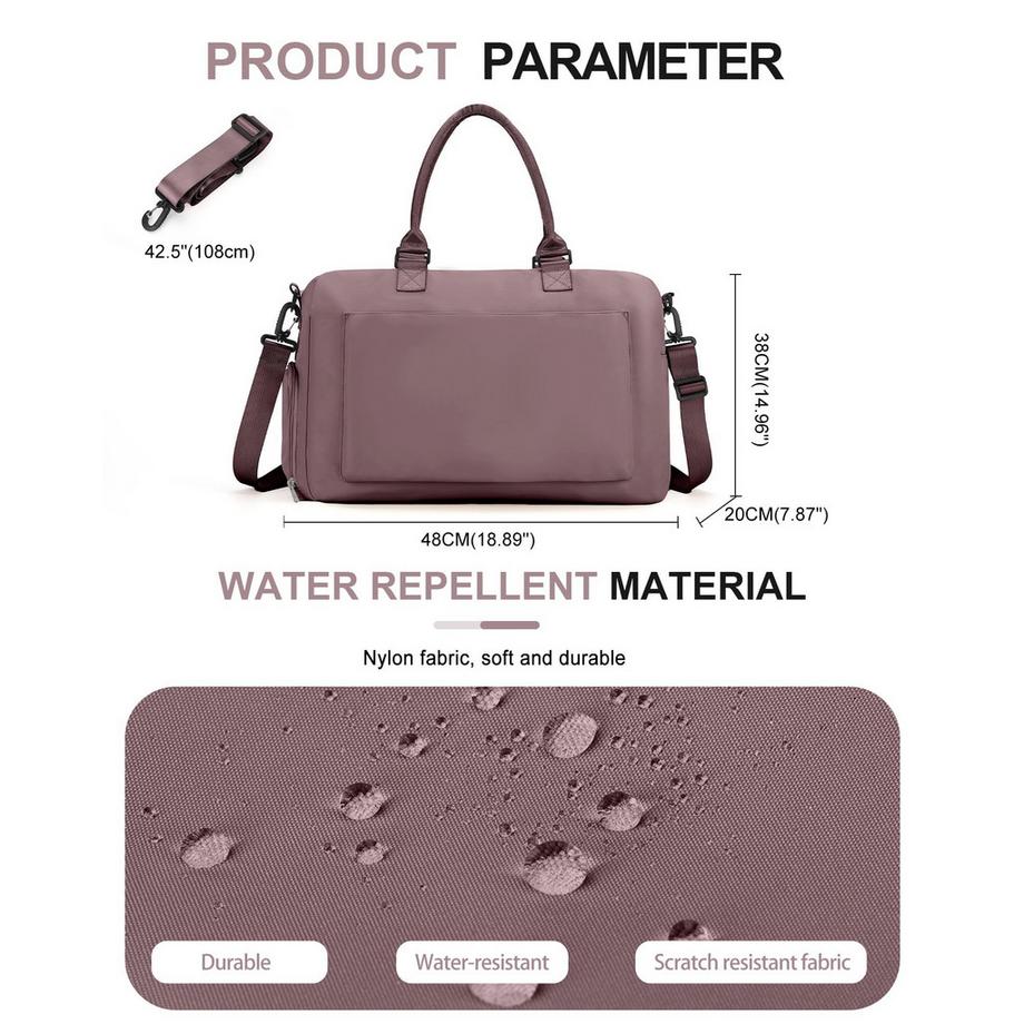 Only-bags.store Sport Reisetasche mit Schuhfach Nassfach Trolleyhülle  