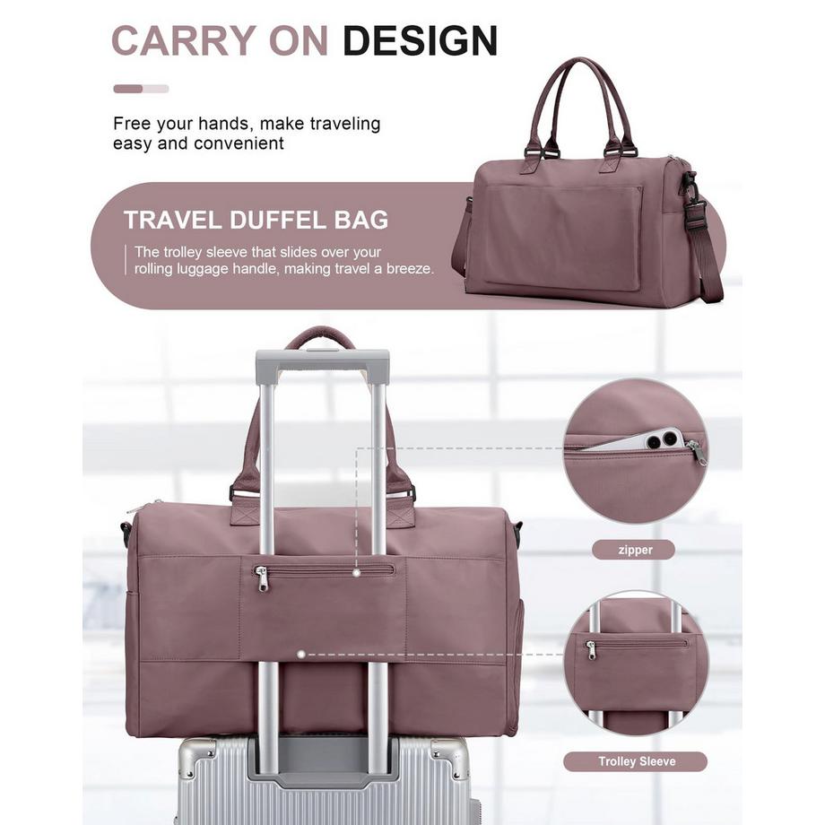 Only-bags.store Sport Reisetasche mit Schuhfach Nassfach Trolleyhülle  