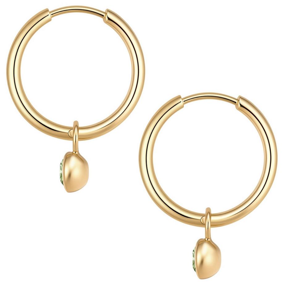 Glanzstücke München  Créoles Pierre de naissance août Acier inoxydable orné de cristaux de Swarovski 