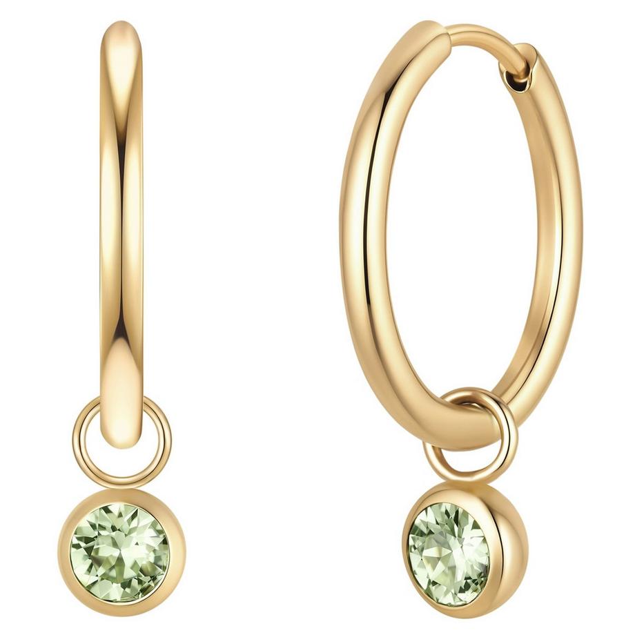 Créoles Pierre de naissance août Acier inoxydable orné de cristaux de Swarovski