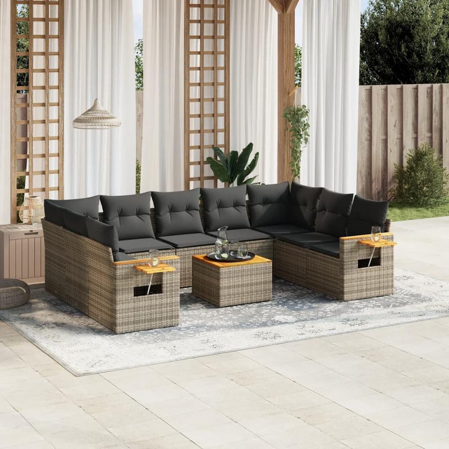 VidaXL Ensemble de canapés de jardin rotin synthétique  