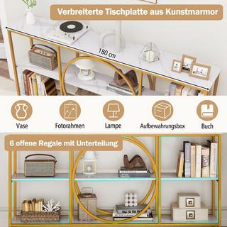 Northix Tavolo consolle con 3 ripiani di stoccaggio  