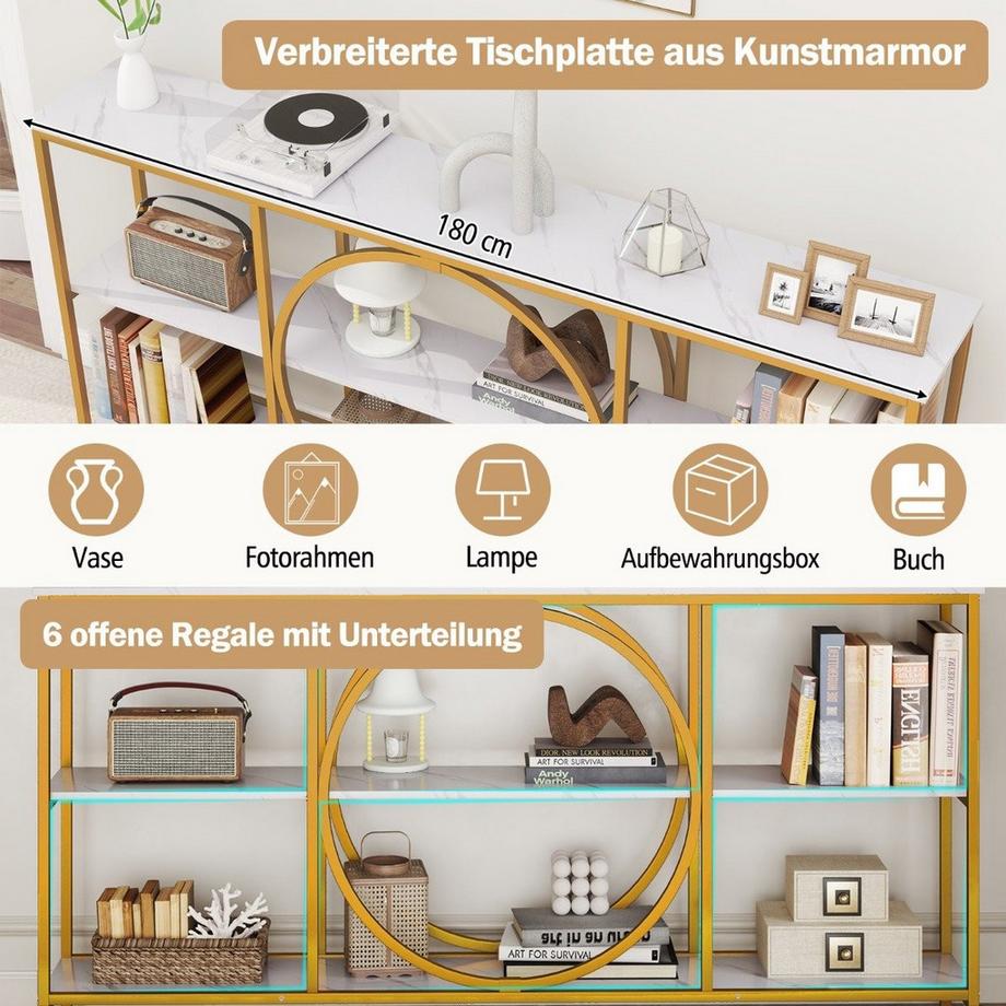 Northix Konsolentisch mit 3-stufigem Stauraum  