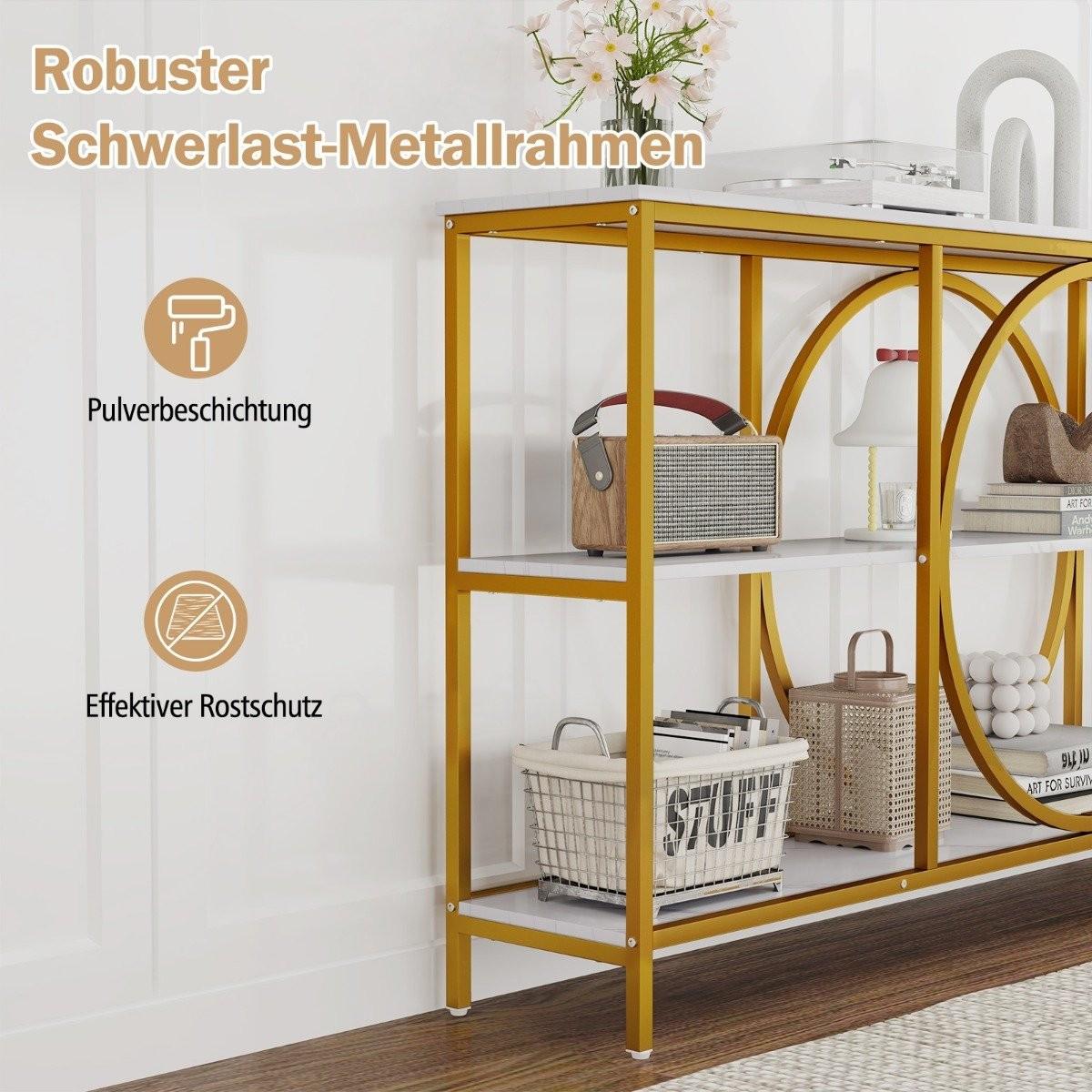 Northix Tavolo consolle con 3 ripiani di stoccaggio  