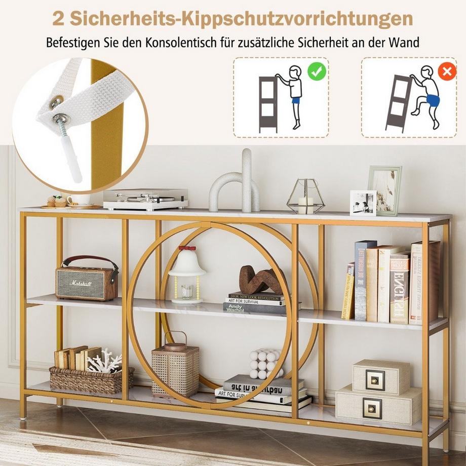 Northix Konsolentisch mit 3-stufigem Stauraum  
