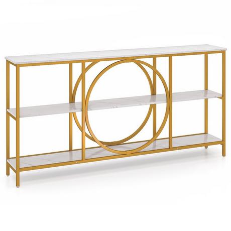 Northix Tavolo consolle con 3 ripiani di stoccaggio  