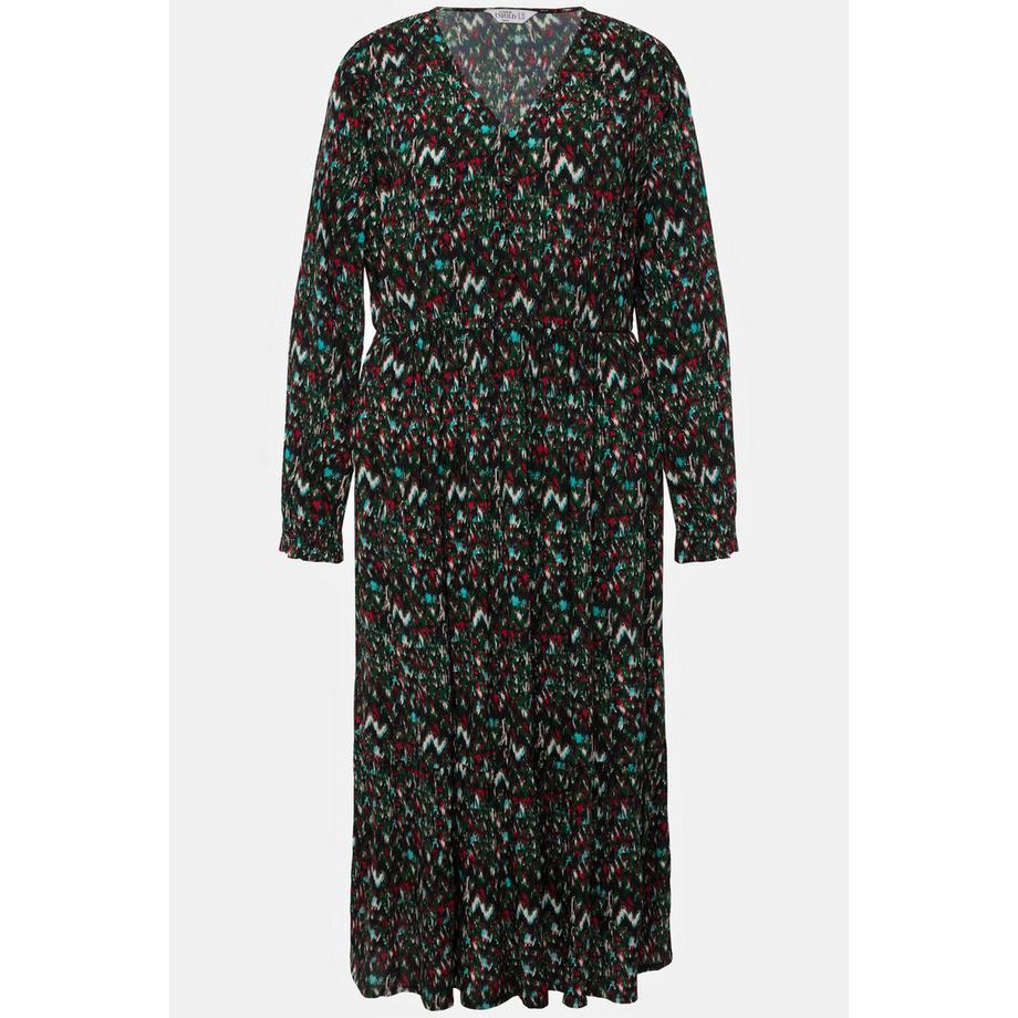 Studio Untold Robe Midi Ligne A Imprimé Zigzag Manches Longues  