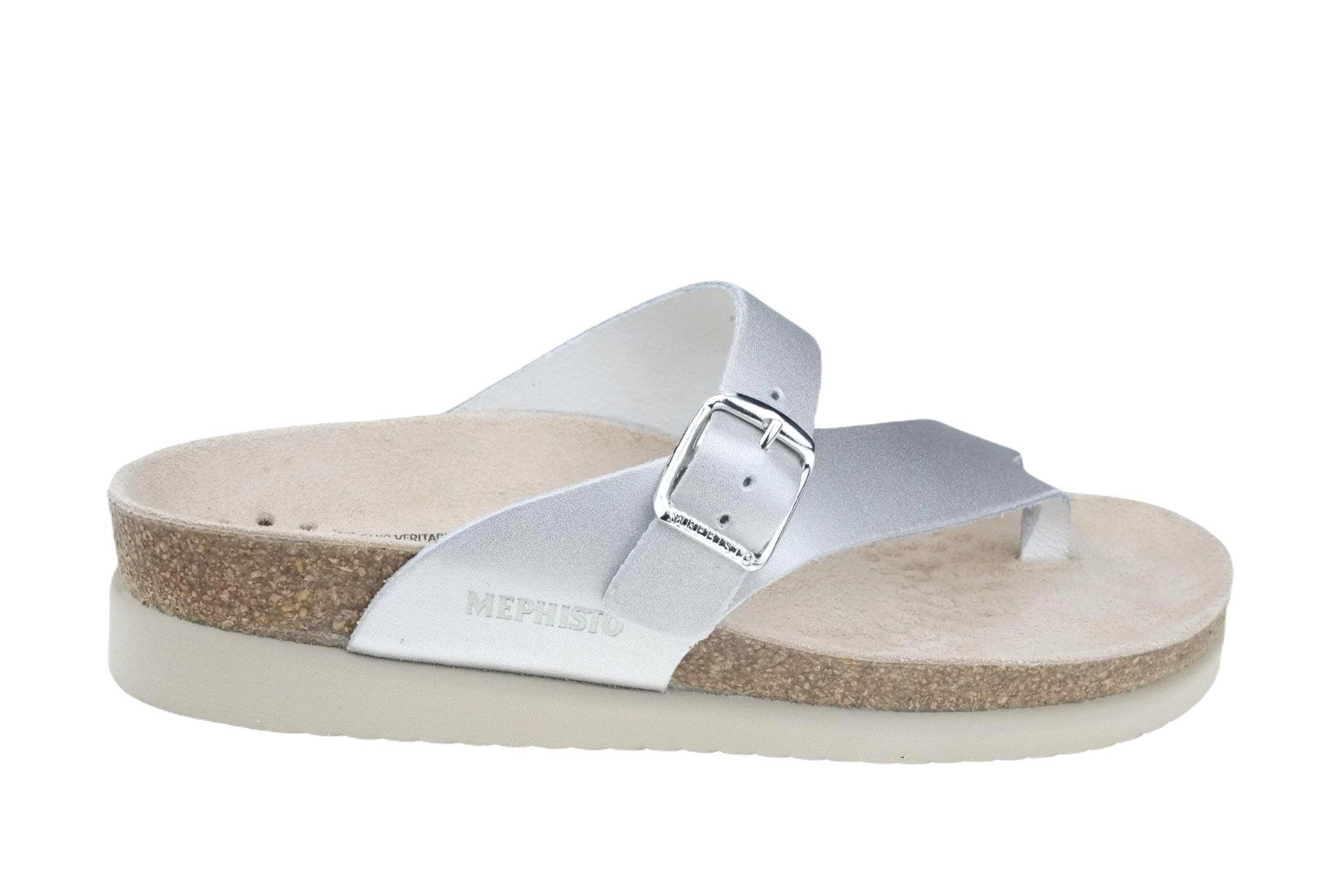 Image of Helen - Leder Sandale Damen Silber 42