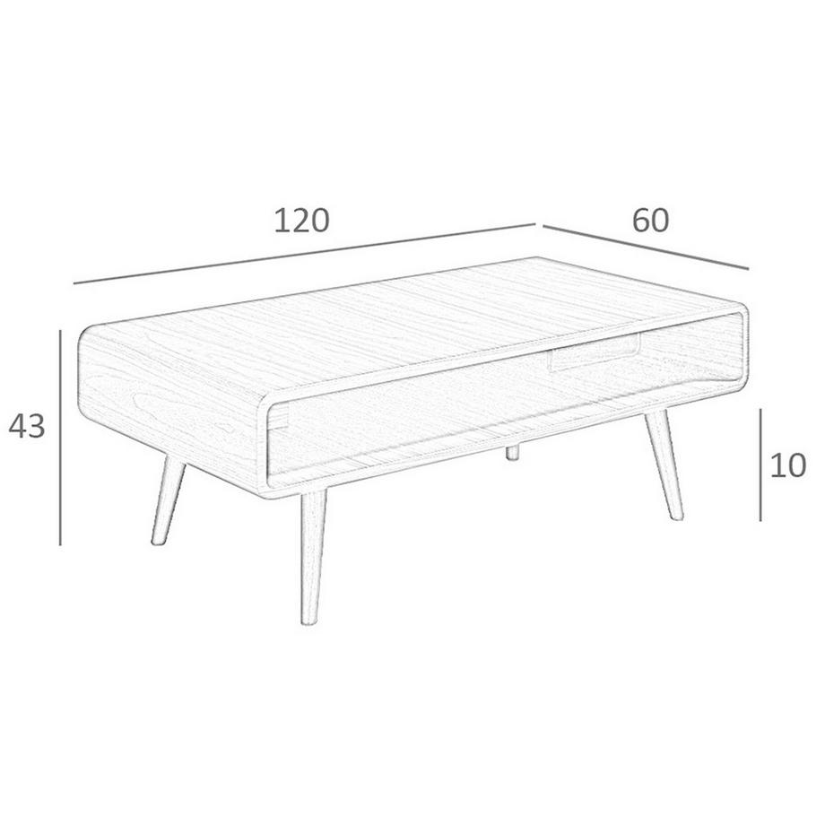ANGEL CERDA Tavolino rettangolare in noce  