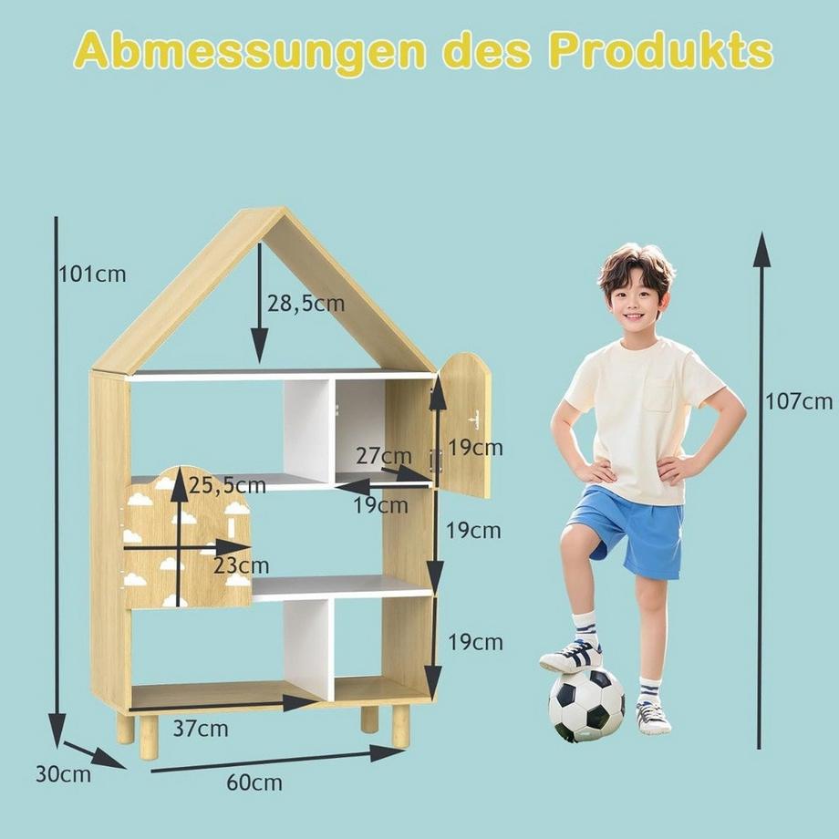 Northix Libreria per bambini con 2 ante  