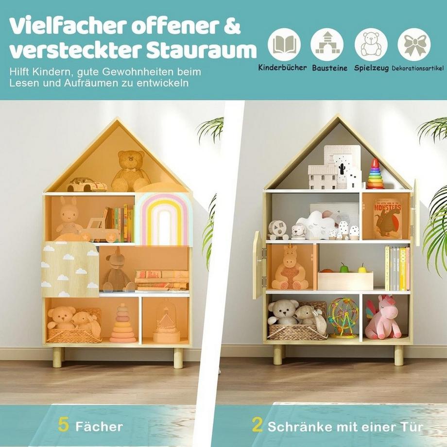 Northix Libreria per bambini con 2 ante  