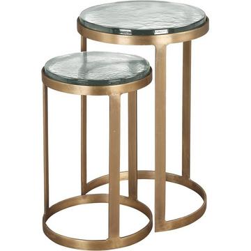 Table d&#039;appoint Zayla laiton rond (set de 2)