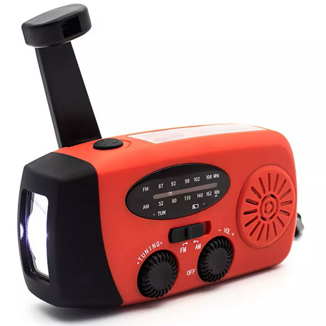 DENVER - Kurbelradio Solarzelle Lampe, Orange