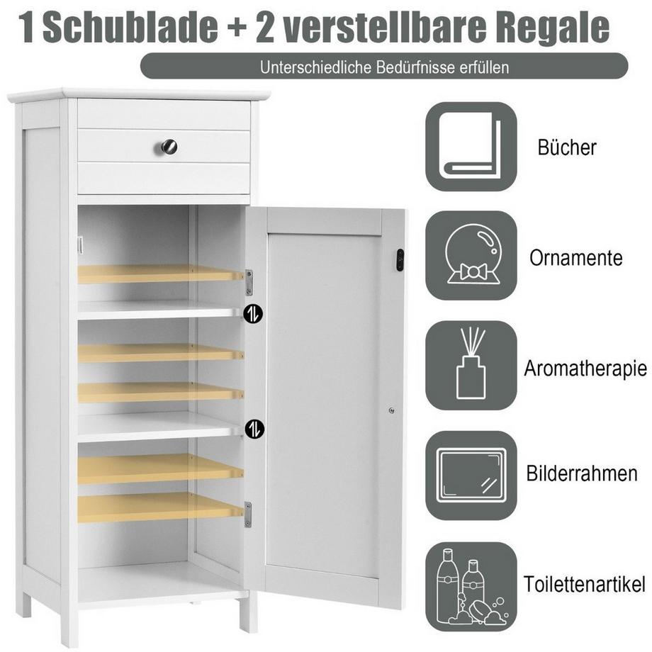 Northio Meuble de salle de bain colonne armoire autoportante avec tiroir  