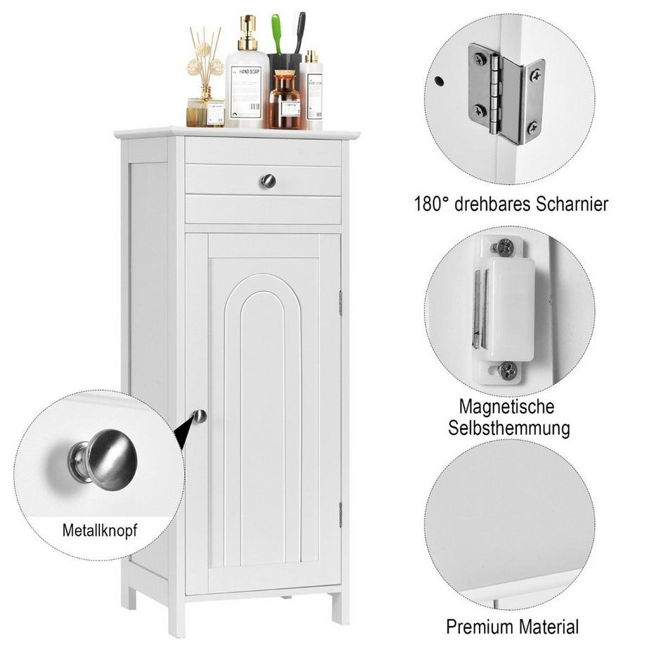 Northio Meuble de salle de bain colonne armoire autoportante avec tiroir  