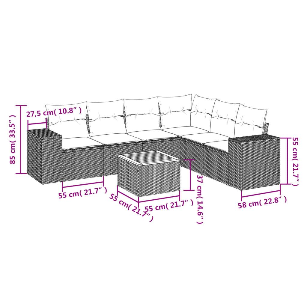 VidaXL set divano da giardino Polirattan  