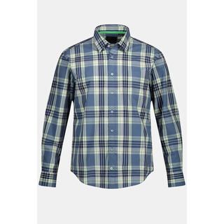 JP1880  Chemise à carreaux à manches longues, coupe Modern Fit et col Kent - jusqu'au 8 XL 