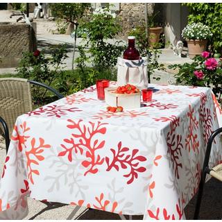 Fleur de Soleil Nappe enduite Corail  