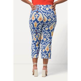 Ulla Popken  Pantalon 7/8 en jersey à jambe large, taille élastique et imprimé 