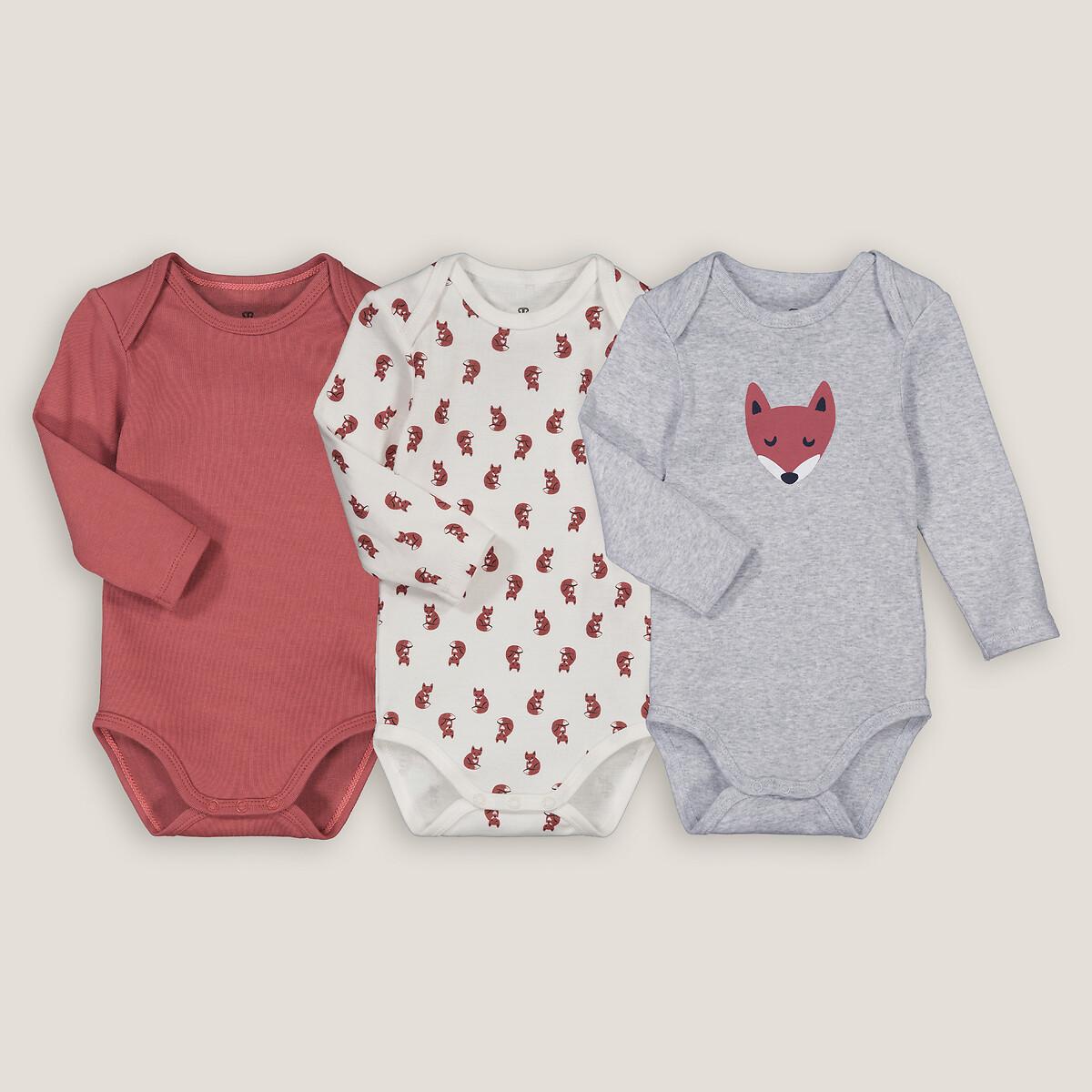 Image of 3er-pack Langärmelige Bodys Unisex Rot 3A