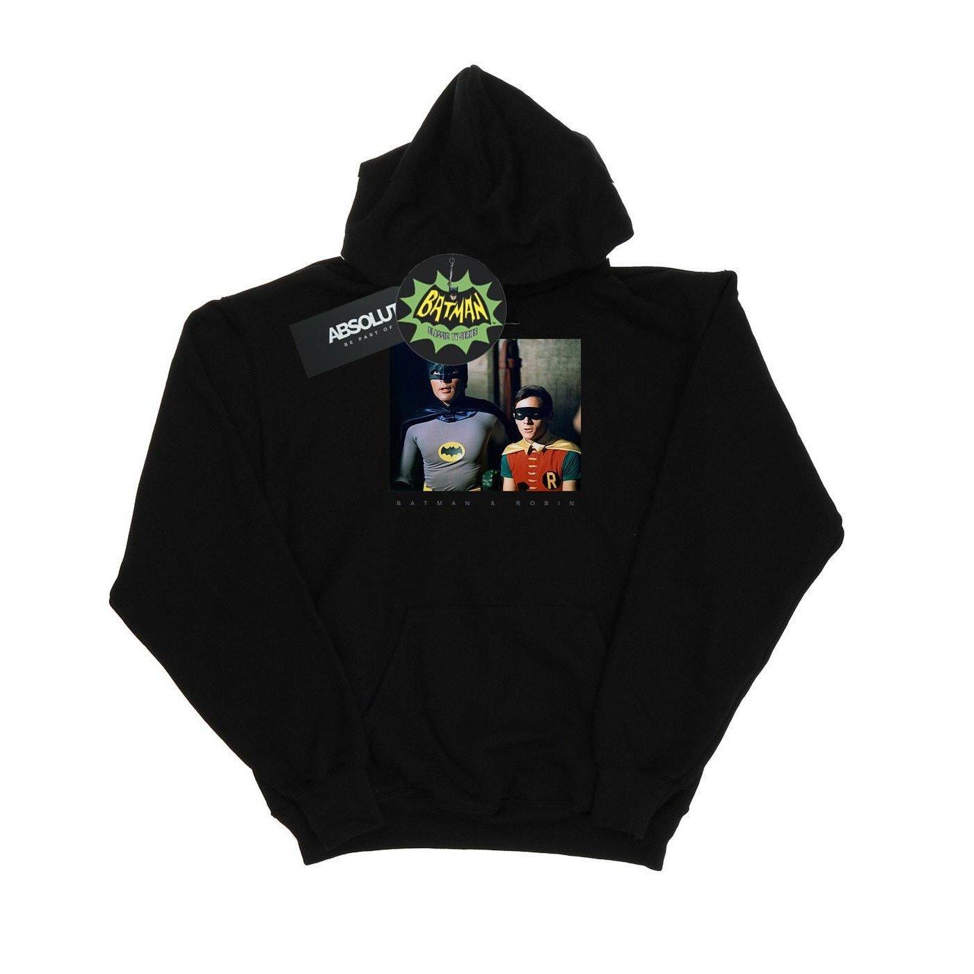 Image of Batman Tv Series Dynamic Duo Photograph Kapuzenpullover Damen Schwarz M
