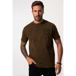 JP1880  T-shirt dal look vintage con stampa sul petto, scollo a girocollo e mezze maniche, fino alla tg. 8XL 