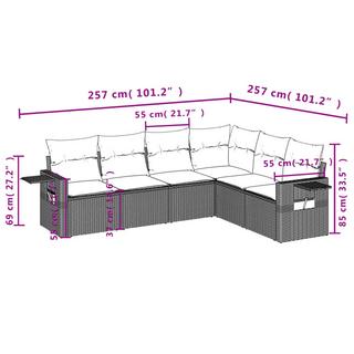 VidaXL Ensemble de canapés de jardin rotin synthétique  