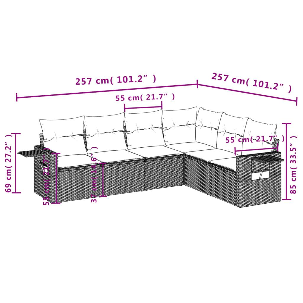 VidaXL set divano da giardino Polirattan  