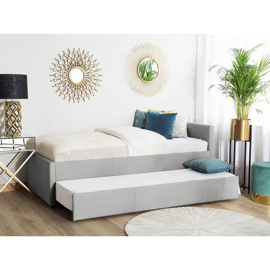 Beliani Lit gigogne en Tissu Rétro MARMANDE  