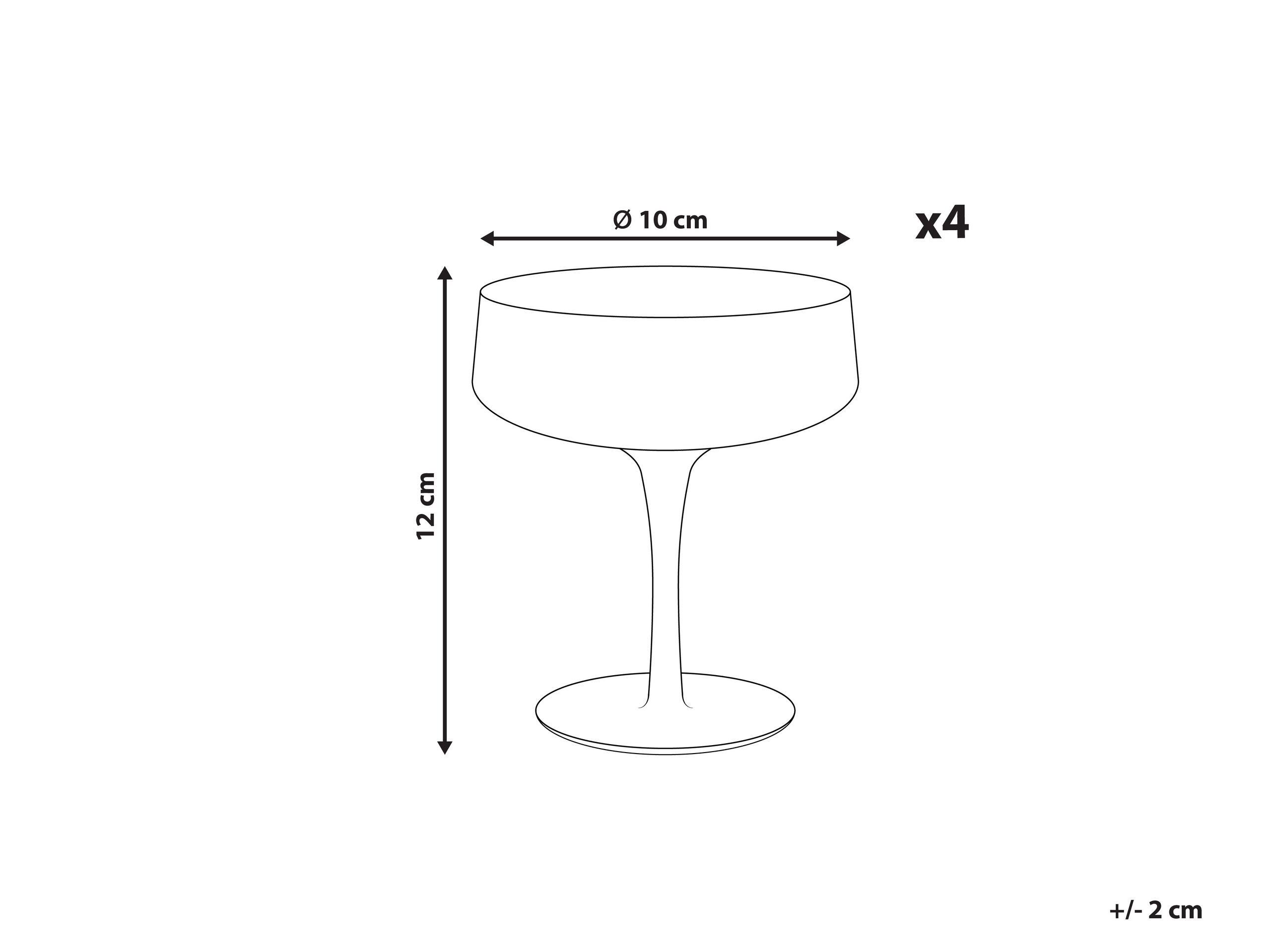 Beliani Lot de 4 coupes à champagne en Verre Rétro QUARTZ  