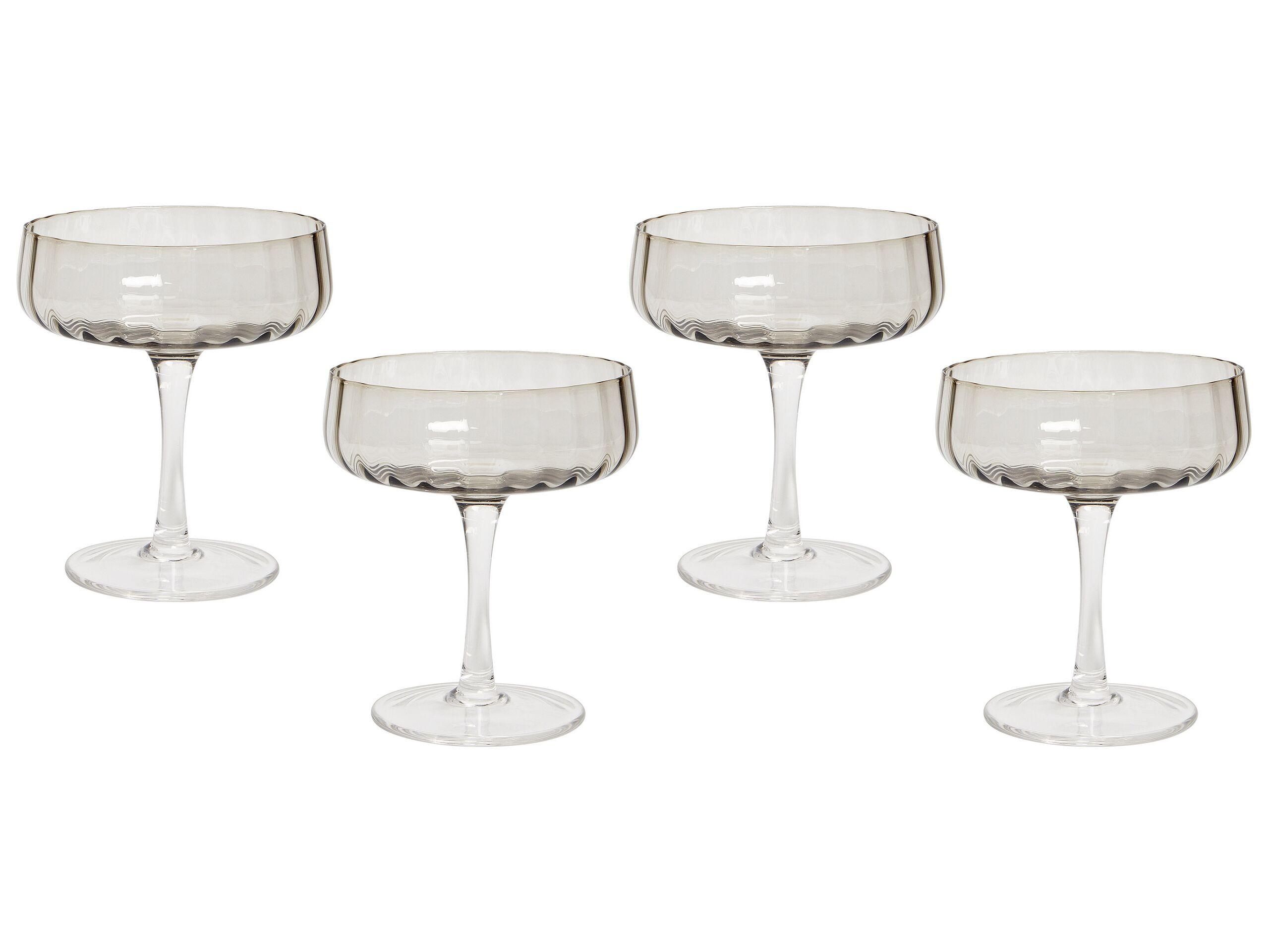 Beliani Coupes à champagne en Verre Moderne QUARTZ  