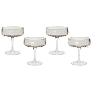 Beliani Lot de 4 coupes à champagne en Verre Rétro QUARTZ  